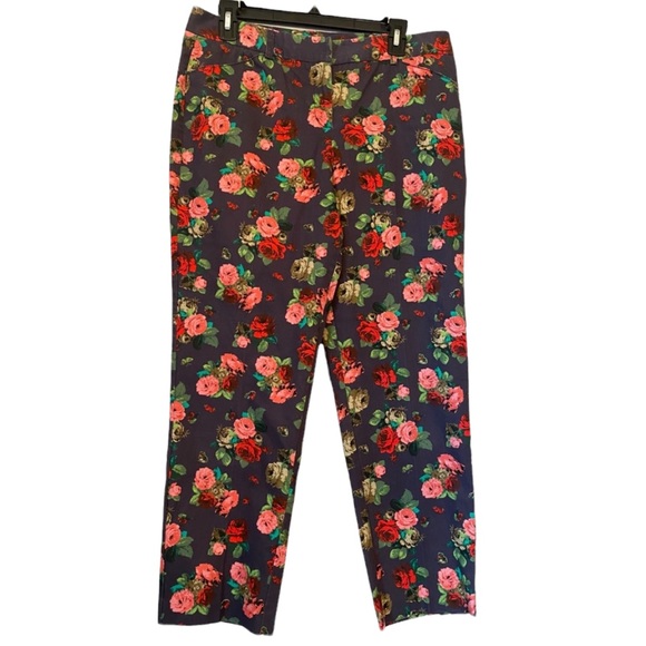 Larry Levine Vintage Rose Floral Pants - Picture 1 of 13